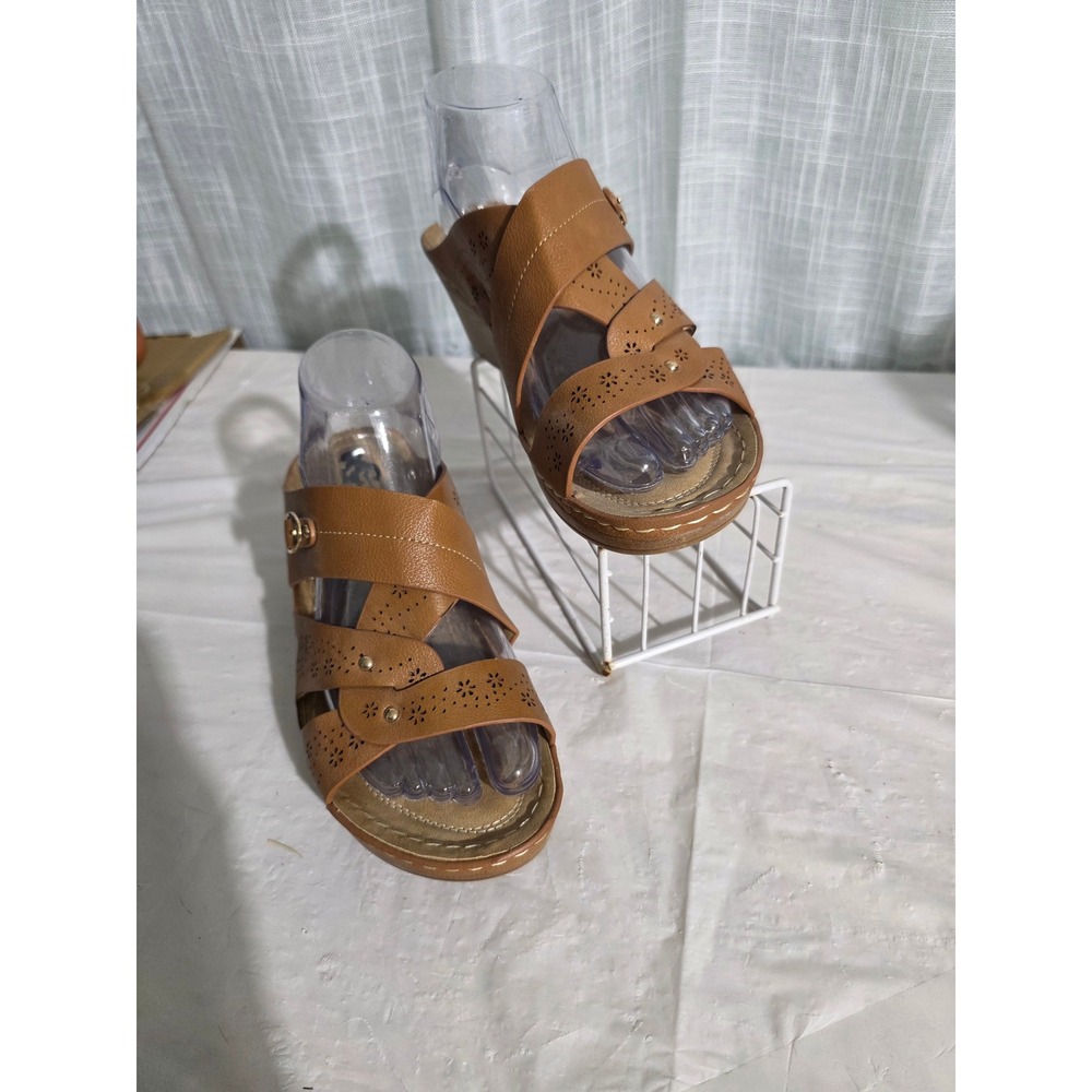 Wedge Sandals Comfort Slides‎ Cutout Straps Casual Summer Shoes Size 10